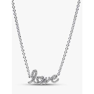 Pandora Sparkling Handwritten Love Collier Necklace